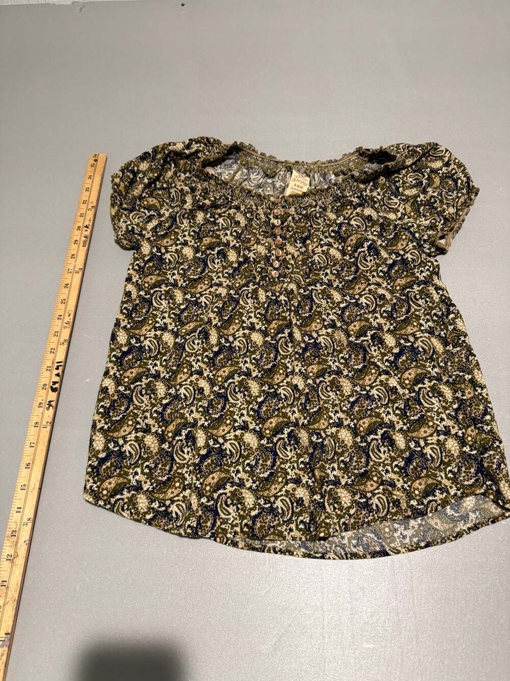 Faded Glory Paisley Print Blouse Size S (4-6)